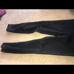 Ripped black jeans Hollister cropped high waisted